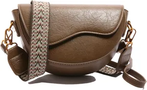 Retro Fashionable Crossbody Bag for Women Soft PU Leather Saddle Bag Single-Shoulder Bag for Gift,Travel, Work