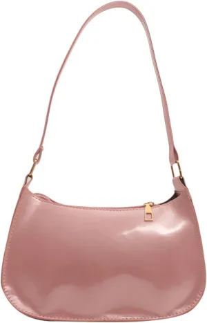Retro PU Leather Shoulder Bag for Women Elegant Underarm Bag Satchel Purse Fashionable Evening Handbag Armpit Bag