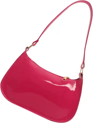 Retro PU Leather Shoulder Bag for Women Elegant Underarm Bag Satchel Purse Fashionable Evening Handbag Armpit Bag