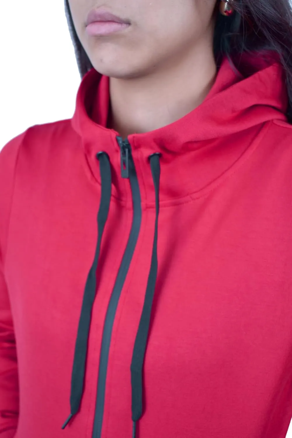 Riflessi Women's Athletic Sports Casual 2 Piece Solid Color Tracksuit Hoodie Jogger Pants Sweatsuit Set