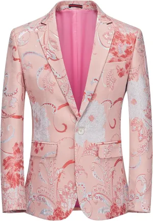 Rogers & Morris Blazer for Men Casual Slim fit Suit Jacket Dress Party Floral Men's Sport Coat Chaqueta de Traje para Hombre