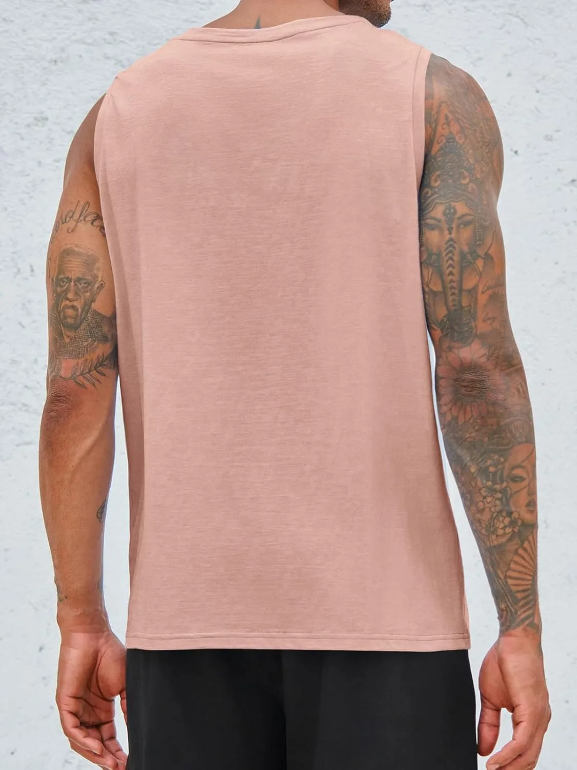 Runcati Men's Sleeveless Tank Tops Crewneck Workout Gym Cotton Muscle Pocket T Shirt