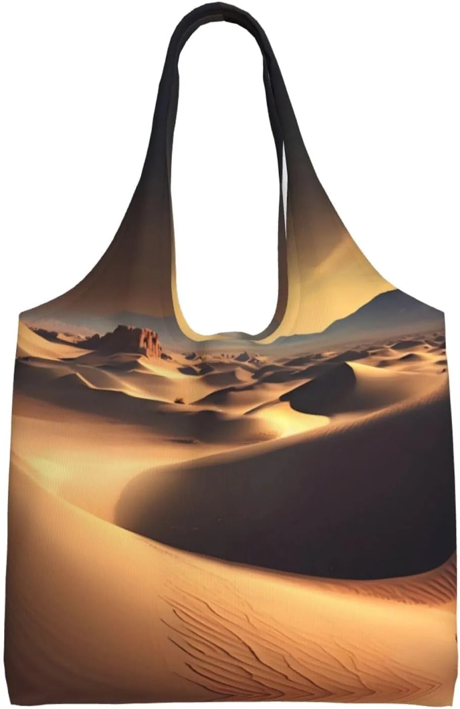 Sahara Desert Printed single-shoulder canvas bag, fashionable daily canvas bag, suitable for daily travel and shopping
