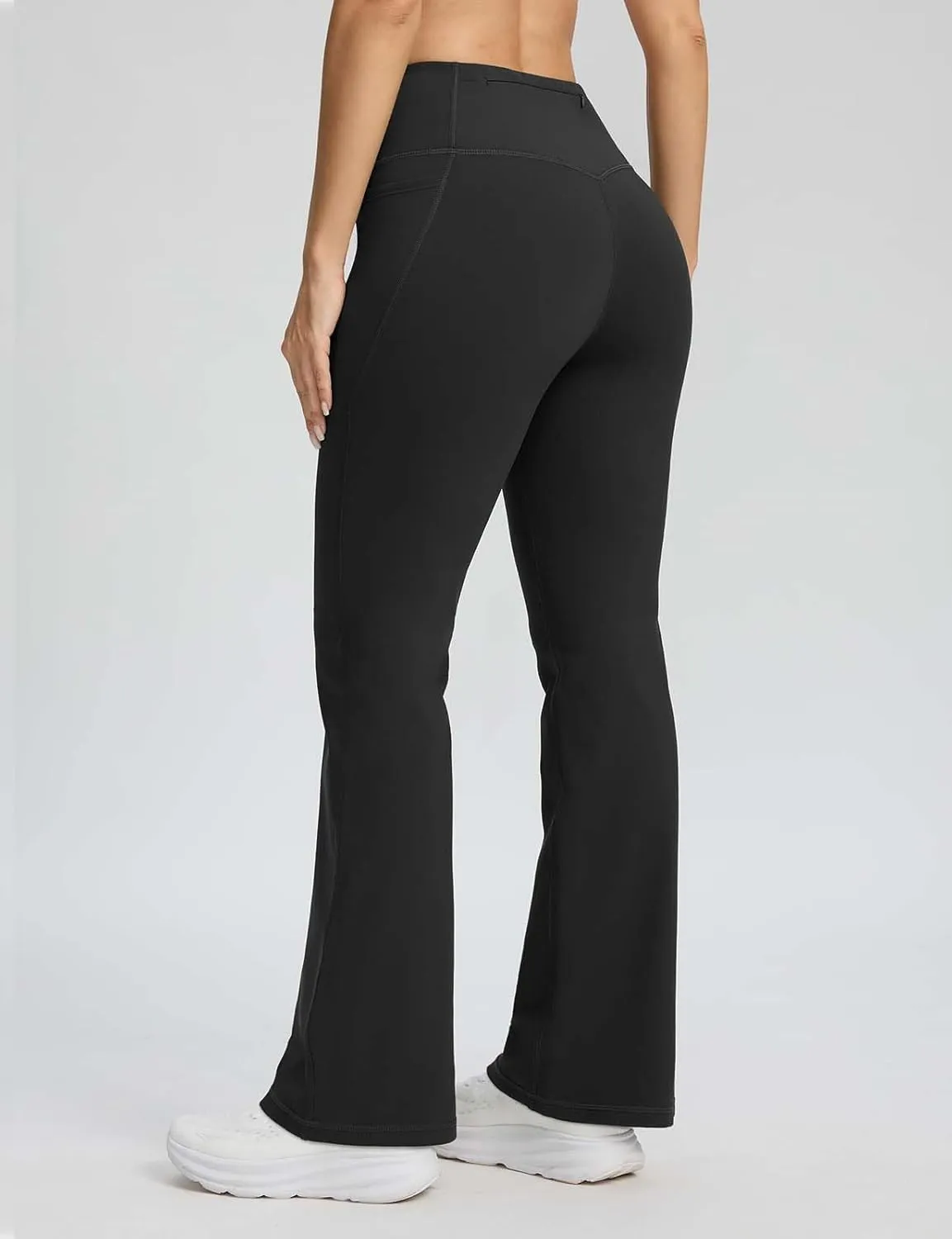 Seamaid Fleece Lined Pants Women 30" Water Resistant Flare Leggings Winter Bell Bottom Yoga Pants with Pockets Hiking