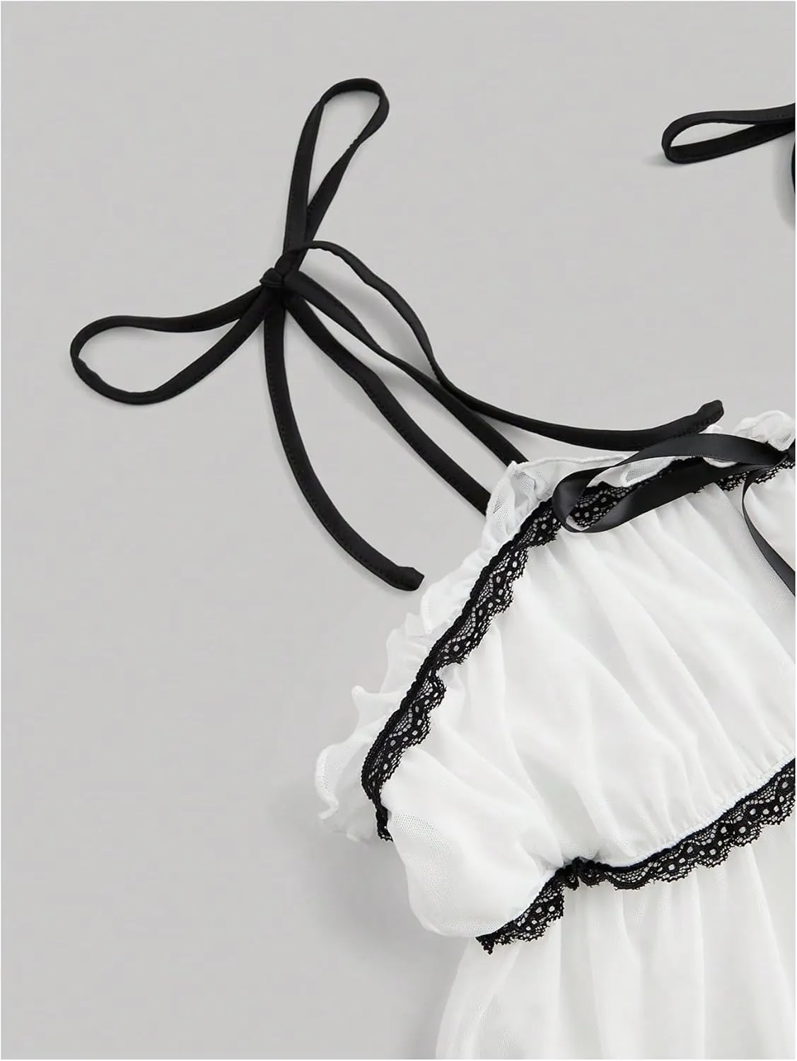 SOLY HUX Women's Lace Trim Tie Shoulder Spaghetti Strap Cami Tops Summer Camisole