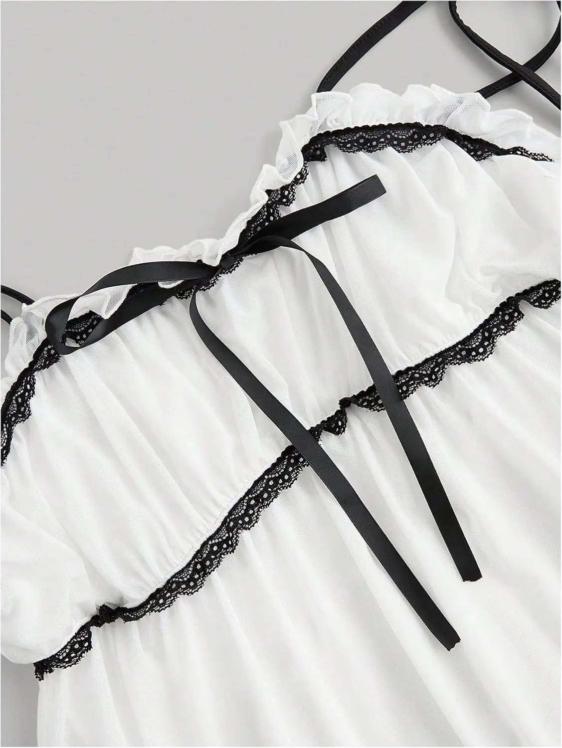 SOLY HUX Women's Lace Trim Tie Shoulder Spaghetti Strap Cami Tops Summer Camisole