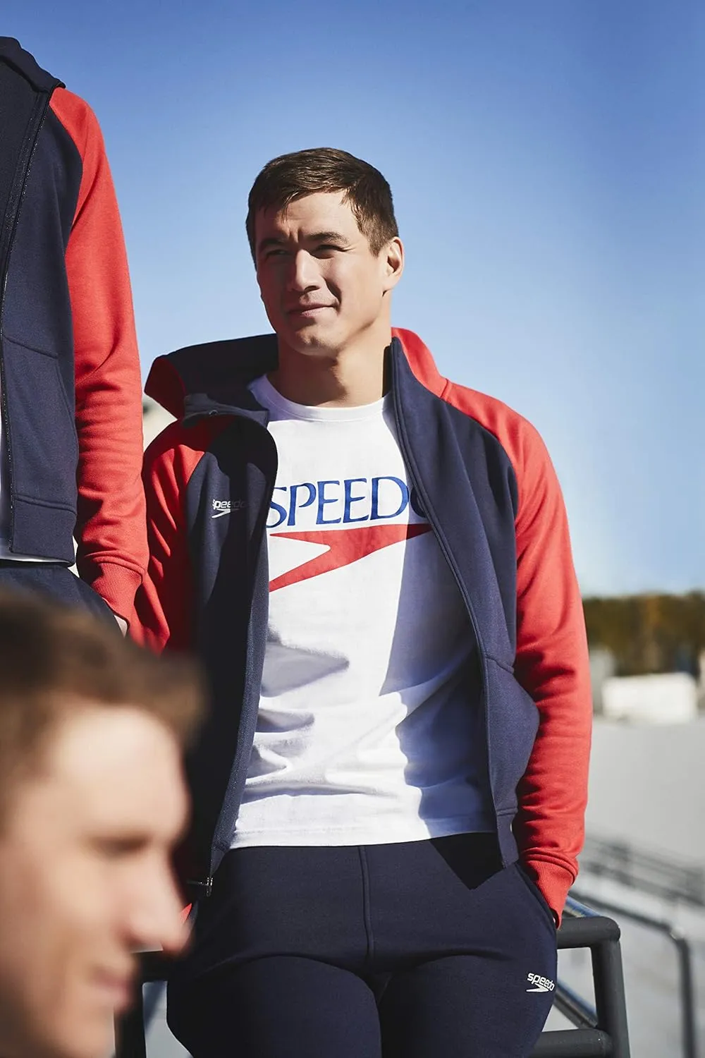 Speedo Men's Sweatshirt Full Zip Hooded Jacket Team Warm Up