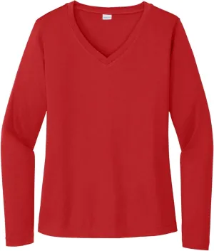Sport-Tek Ladies Long Sleeve PosiCharge Competitor V-Neck Tee. LST353LS - Black