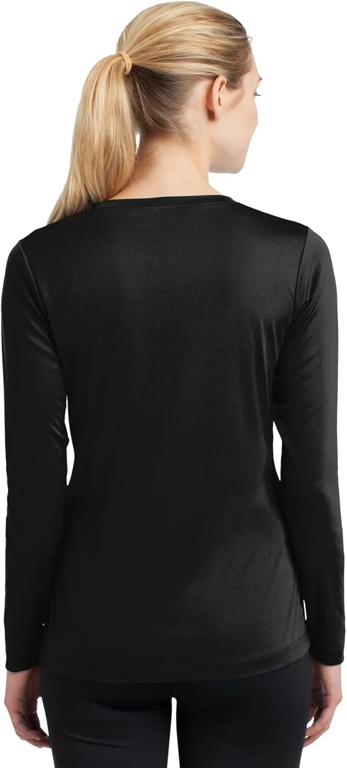 Sport-Tek Ladies Long Sleeve PosiCharge Competitor V-Neck Tee. LST353LS - Black
