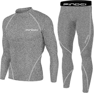 Sports Running Set for Men,Compression Shirt   Pants Skin-Tight Long Sleeves Quick Dry Fitness Tracksuit Gym