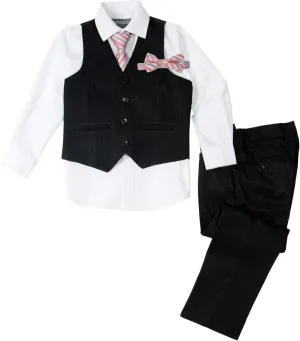 Spring Notion Big Boys' 5 Piece Pinstripe Vest Set
