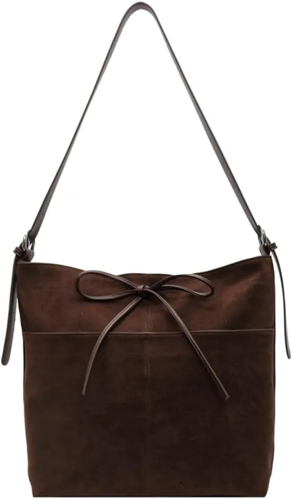 Suede Hobo Bag for Women Crossbody Handbag Purse Fashionable Vegan Leather PU Office College Tote Bag 2024