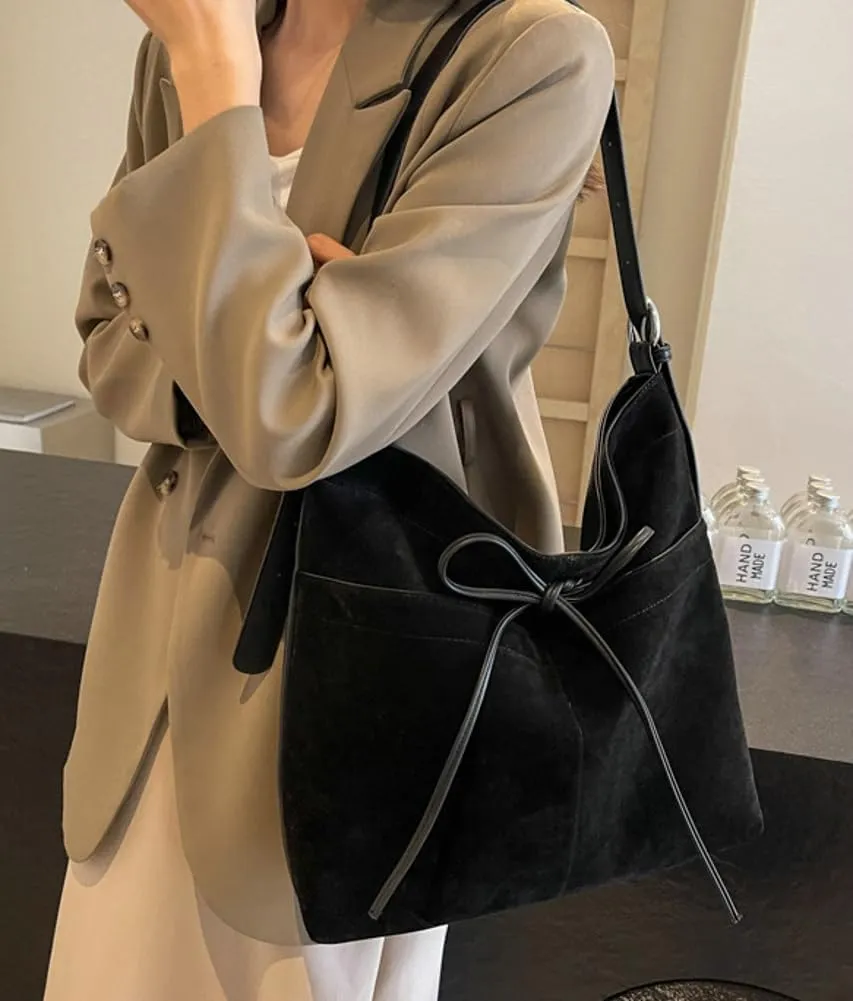 Suede Hobo Bag for Women Crossbody Handbag Purse Fashionable Vegan Leather PU Office College Tote Bag 2024