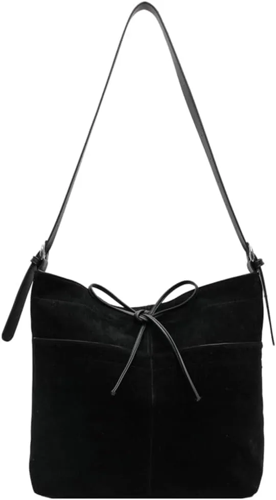 Suede Hobo Bag for Women Crossbody Handbag Purse Fashionable Vegan Leather PU Office College Tote Bag 2024