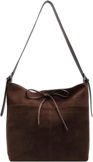 Suede Hobo Bag for Women Crossbody Handbag Purse Fashionable Vegan Leather PU Office College Tote Bag 2024