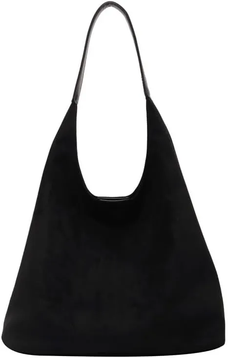 Suede Hobo Bag for Women Slouchy Purse Fashionable Leather Office Tote Handbag Women's Hobo Handbag