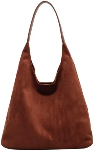 Suede Hobo Bag for Women Slouchy Purse Fashionable Leather Office Tote Handbag Women's Hobo Handbag
