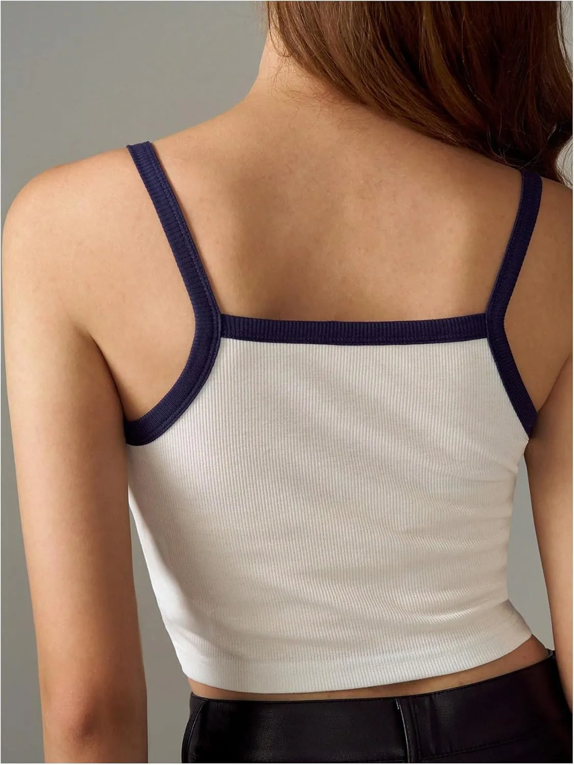 SweatyRocks Women's Flag Print Crop Camisole Slim Fit Scoop Neck Ribbed Sleeveless Tops