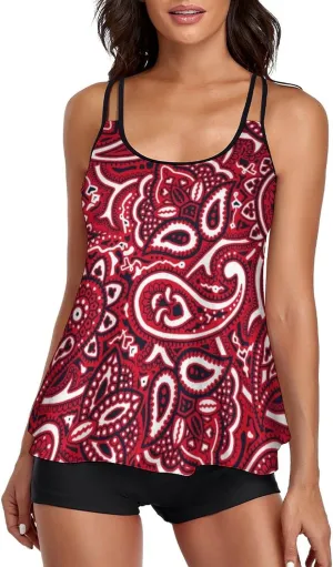 Swimwear Sport Fashion Tankini Bathing Suit Tops and Shorts for Beach