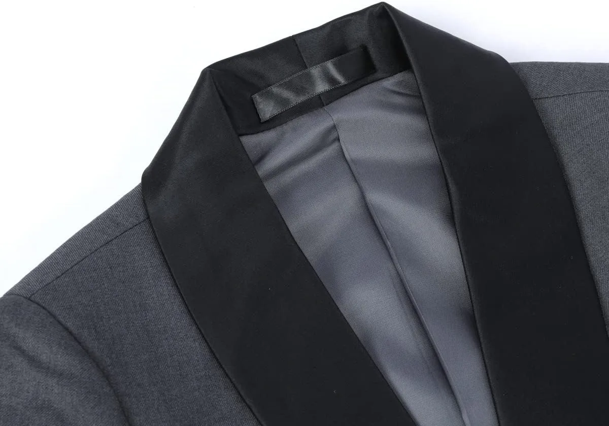 SWOTGdoby Boys Suits 2 Piece Slim Fit Suit Set Shawl Lapel Blazer Tux Jacket Pants Formal Dress Tuxedo Suits for Boy