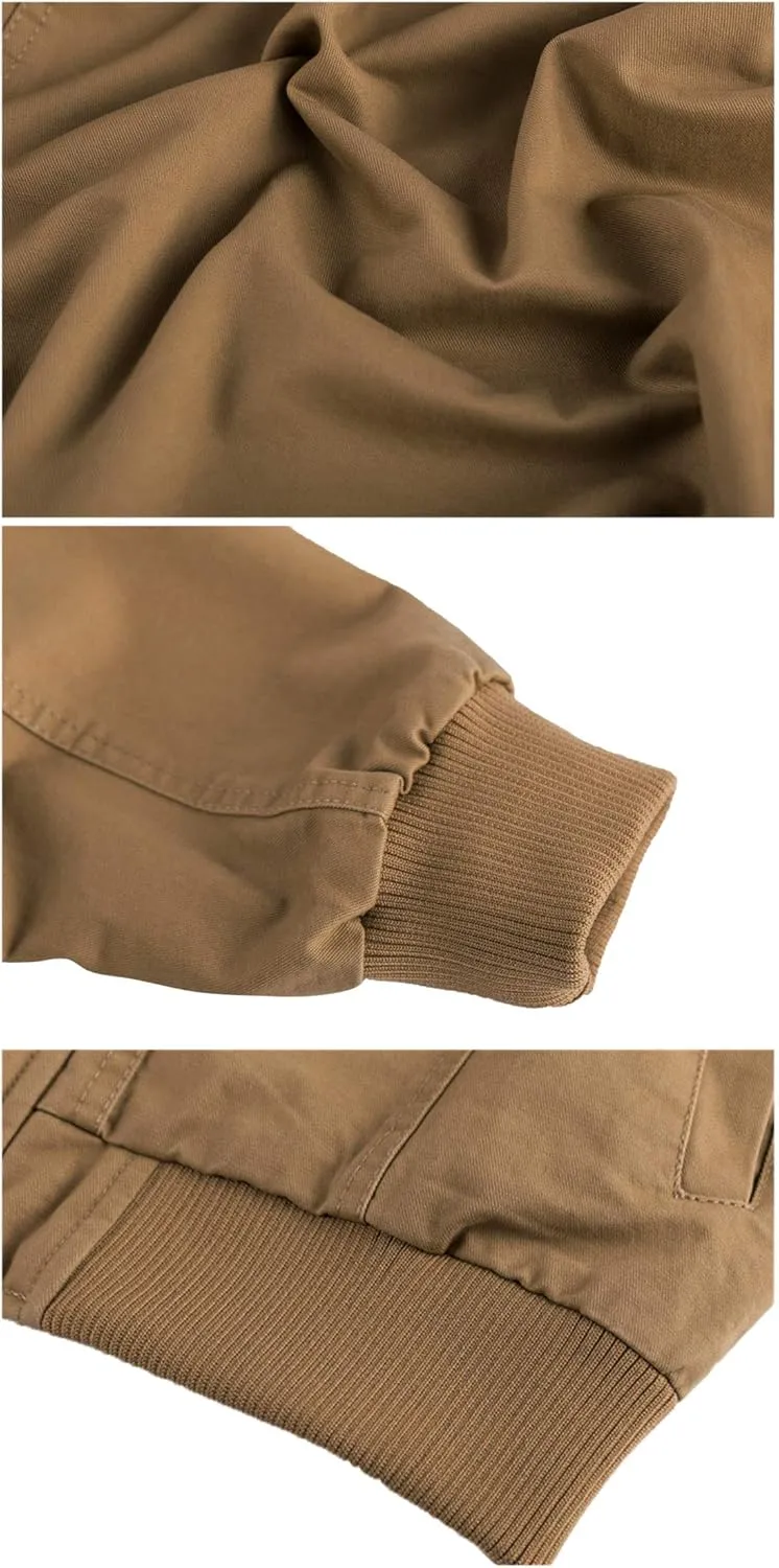 TACVASEN Men's Winter Jacket-Fleece Cotton Military Coat Thicken Casual Cargo Bomber Jacket