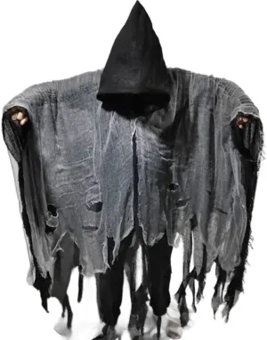 Tattered Hooded Cape Halloween Hooded Cloak Dementors Wizard Cloak Halloween Cosplay Costume for Vintage Medieval Party