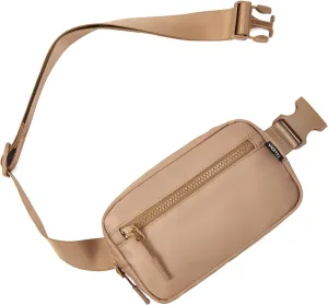 Telena Fanny Packs Crossbody Belt Bag Cross Body Bag Fashionable for Women with Adjustable Strap Light Brown