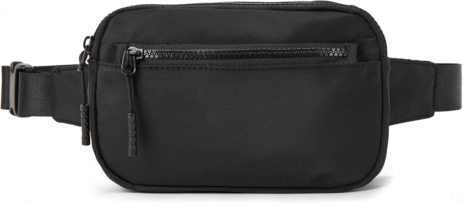 Telena Fanny Packs for Women Men Fashionable Cross Body Belt Bag with Adjustable Straps Black