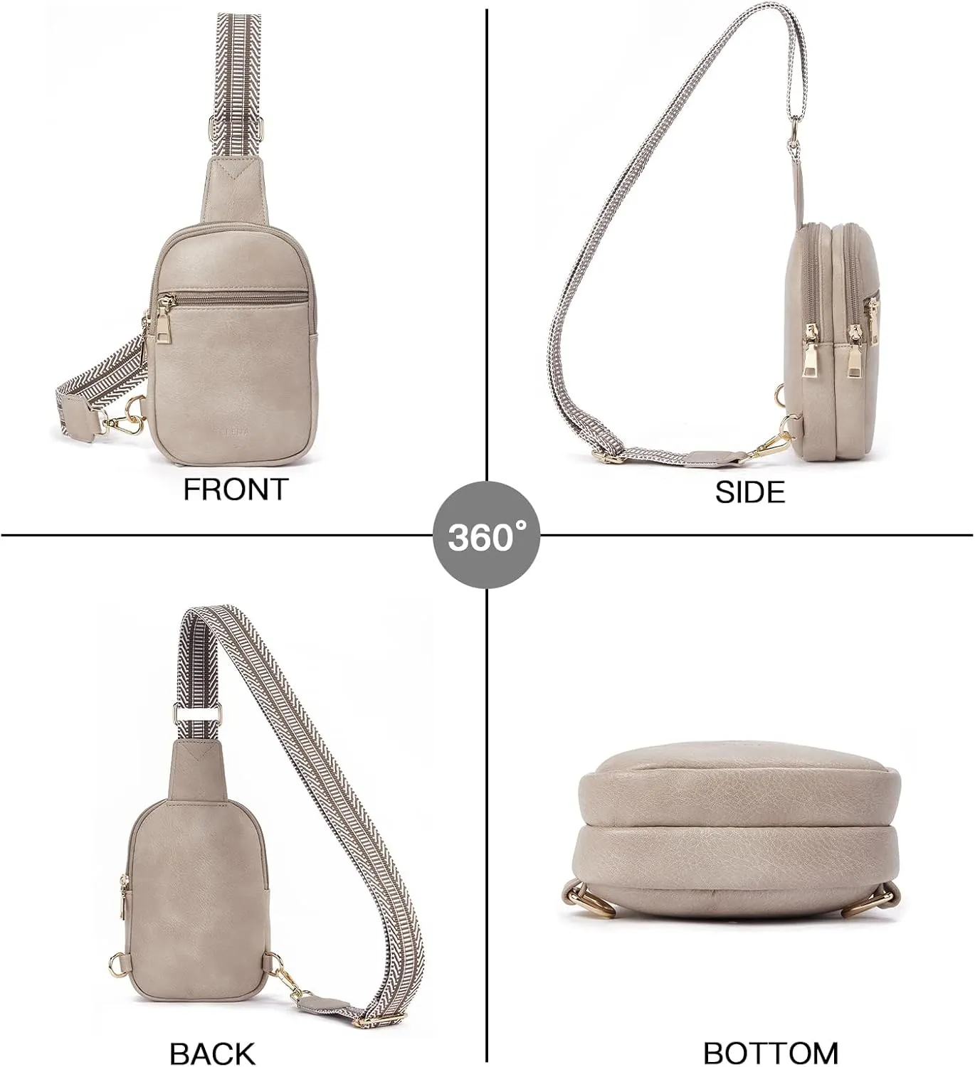 Telena Small Sling Bag for Women Vegan Leather Fashionable Fanny Pack Crossbody Bags for Women for Travel
