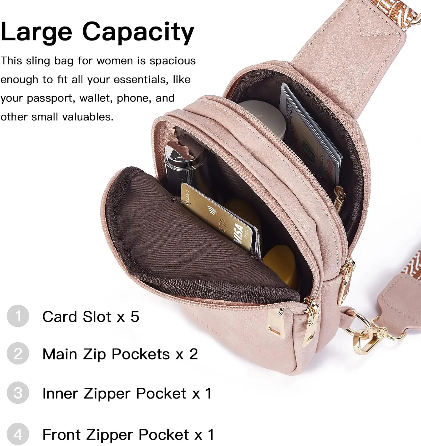 Telena Small Sling Bag for Women Vegan Leather Fashionable Fanny Pack Crossbody Bags for Women for Travel
