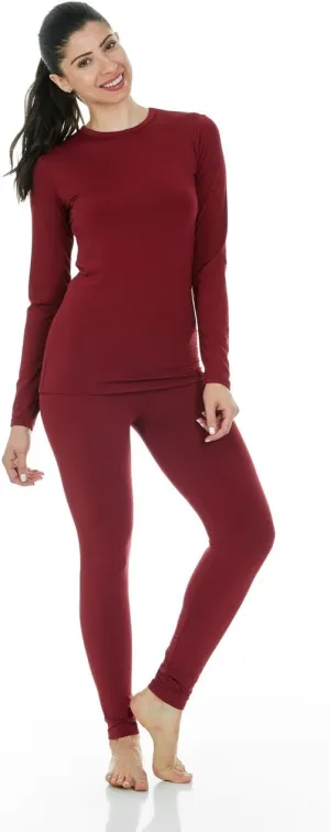 Thermajane Long Johns Thermal Underwear for Women Fleece Lined Base Layer Pajama Set Cold Weather