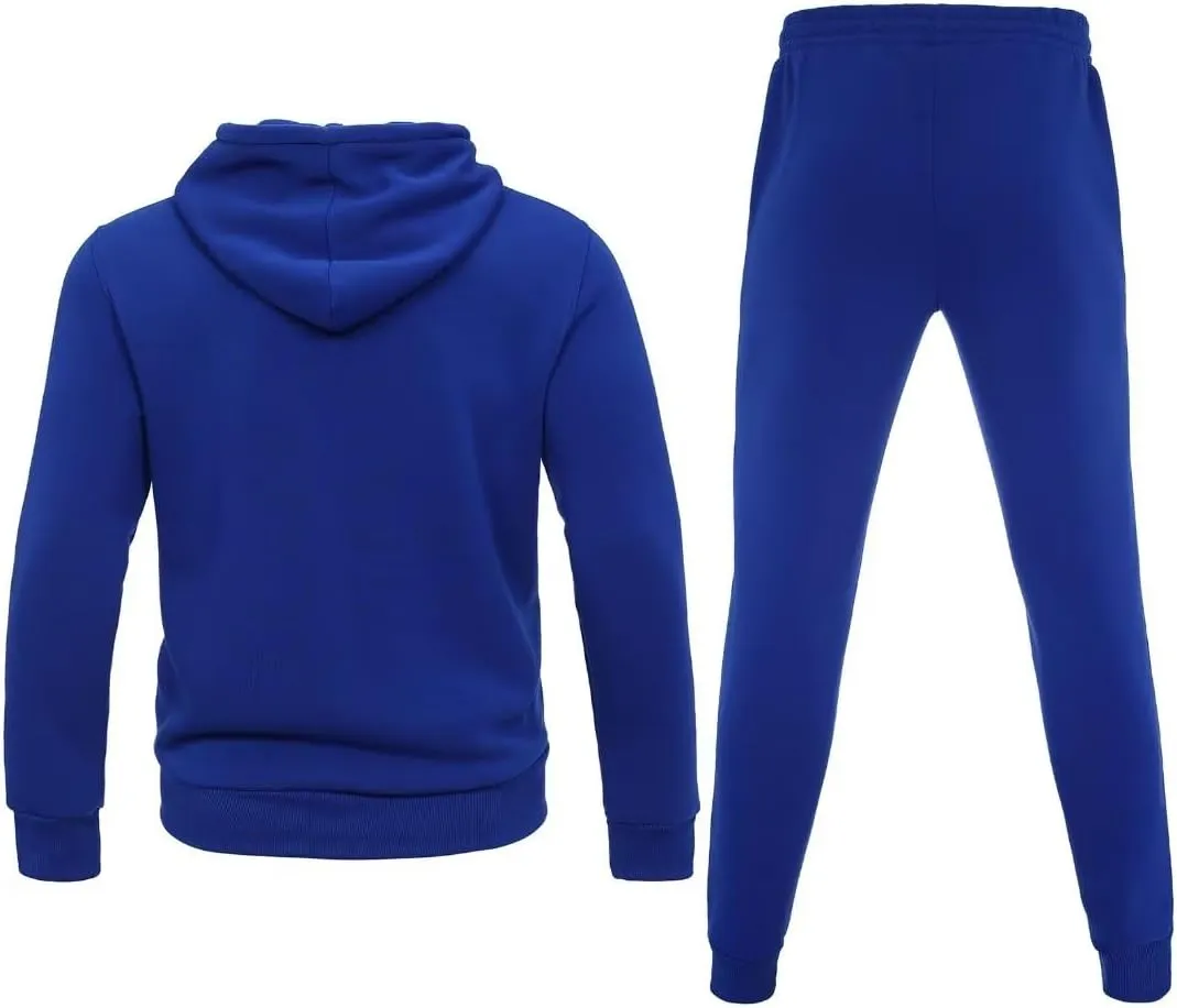 Tracksuit for men 2 pieces,Fleece hooded outfit,casual sweatsuit set jogger suit outdoor sportswear