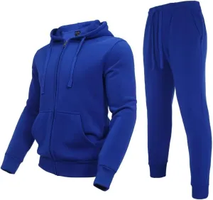 Tracksuit for men 2 pieces,Fleece hooded outfit,casual sweatsuit set jogger suit outdoor sportswear