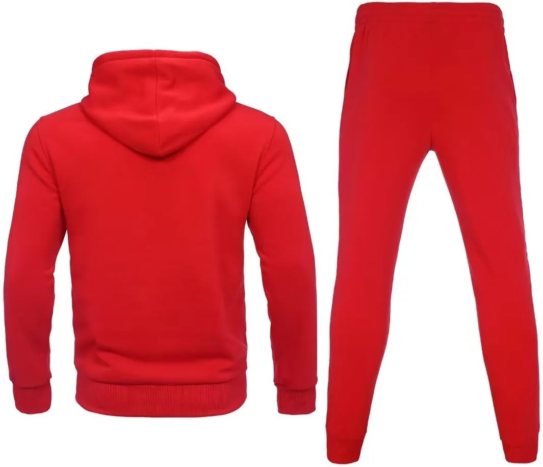 Tracksuit for men 2 pieces,Fleece hooded outfit,casual sweatsuit set jogger suit outdoor sportswear