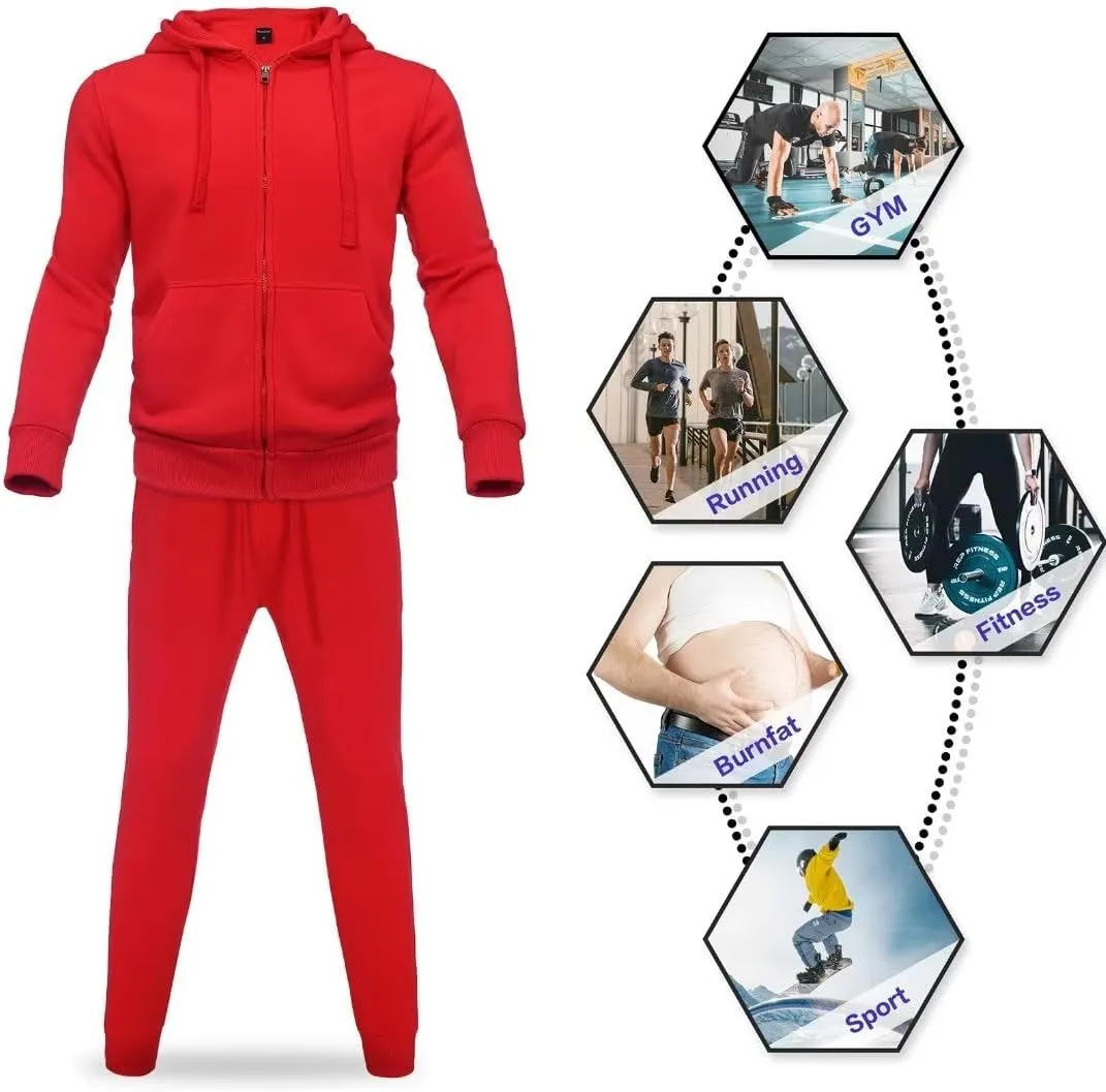 Tracksuit for men 2 pieces,Fleece hooded outfit,casual sweatsuit set jogger suit outdoor sportswear