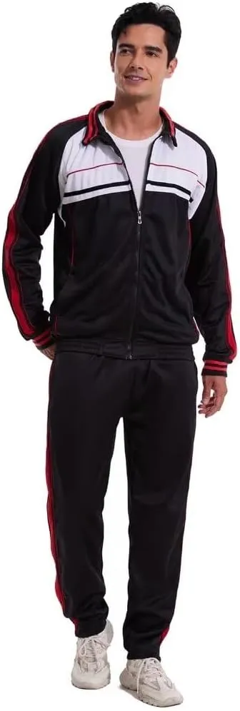 Tracksuit for men outfit 2 pieces classic side Striped jogging suit set active outwear