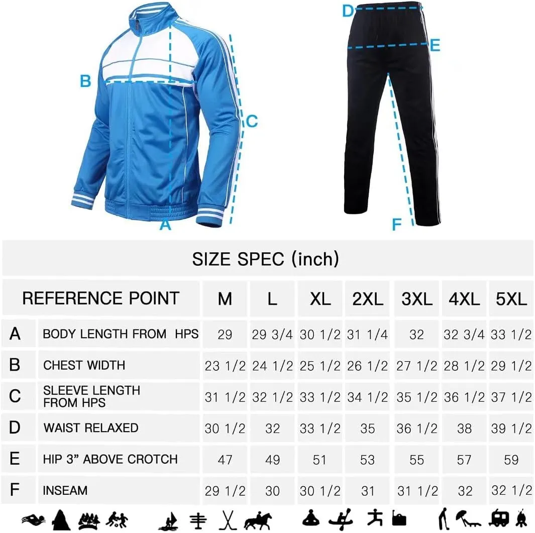 Tracksuit for men outfit 2 pieces classic side Striped jogging suit set active outwear