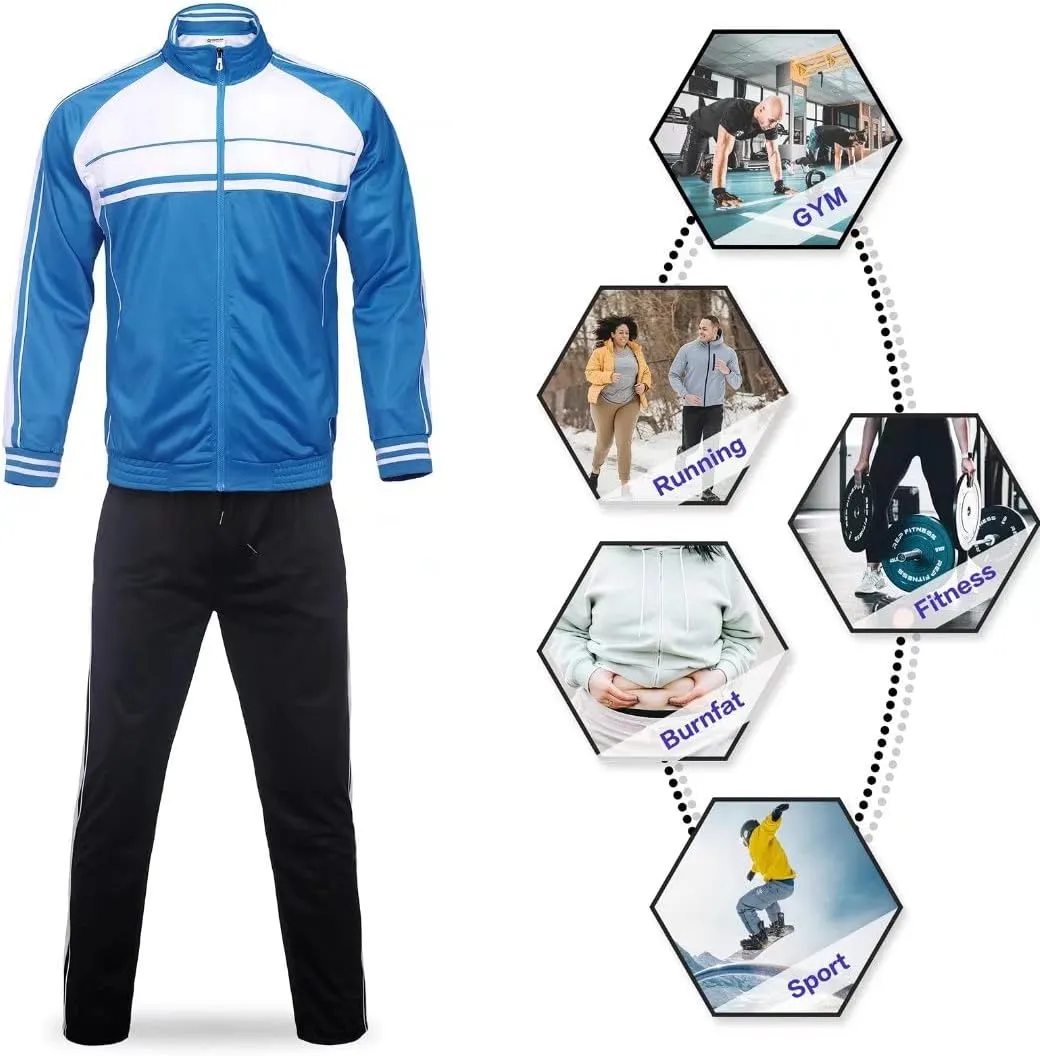Tracksuit for men outfit 2 pieces classic side Striped jogging suit set active outwear