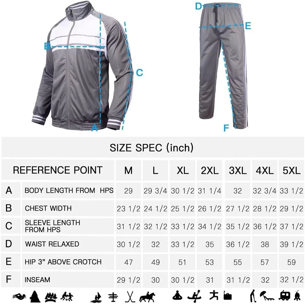 Tracksuit for men outfit 2 pieces classic side Striped jogging suit set active outwear