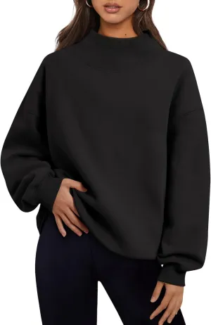 Trendy Queen Womens Oversized Sweatshirts Turtleneck Pullover Long Sleeve Hoodies Tops Fall Fashion Outfits 2025 Clothes