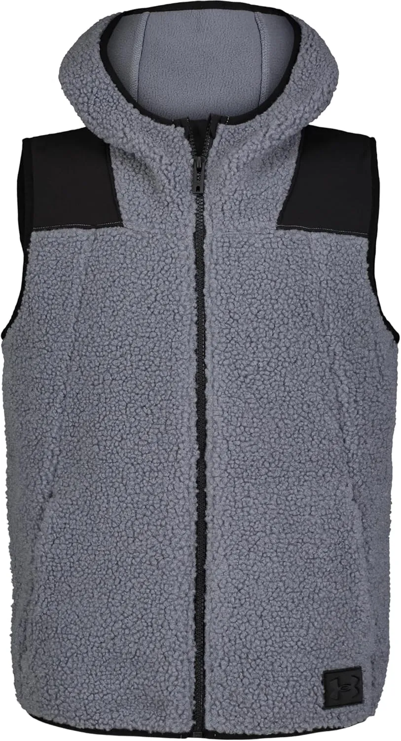 Under Armour Boys' Vest, Zip-up Or Button-up Style, Hooded, Lightweight & Warm