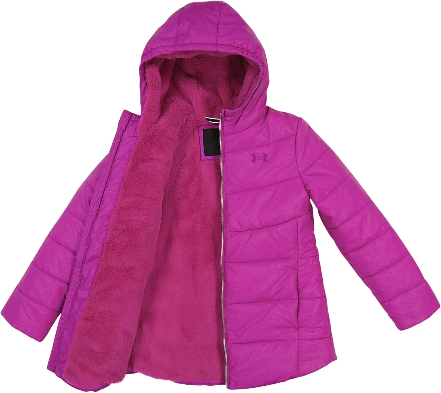 Under Armour Girls' Quilted Puffer Jacket, Front Pockets & Hooded Back, Mid-Weight & Water Repellent