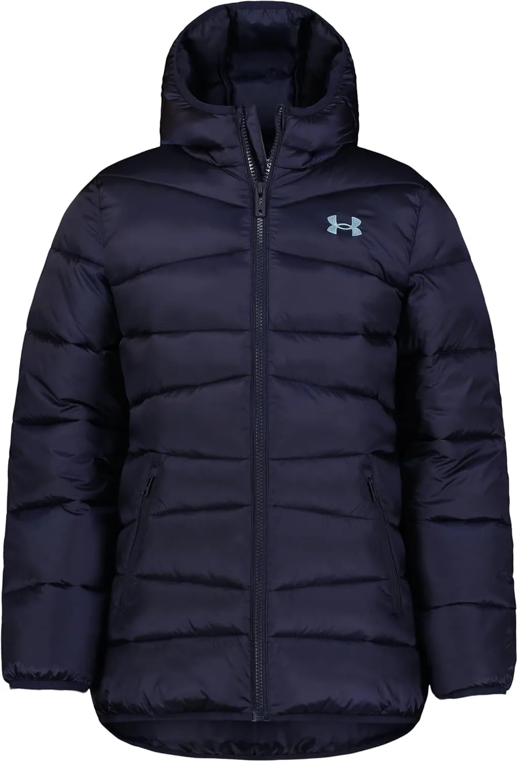 Under Armour Girls' Quilted Puffer Jacket, Front Pockets & Hooded Back, Mid-Weight & Water Repellent
