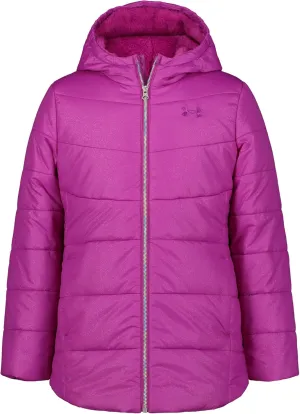 Under Armour Girls' Quilted Puffer Jacket, Front Pockets & Hooded Back, Mid-Weight & Water Repellent