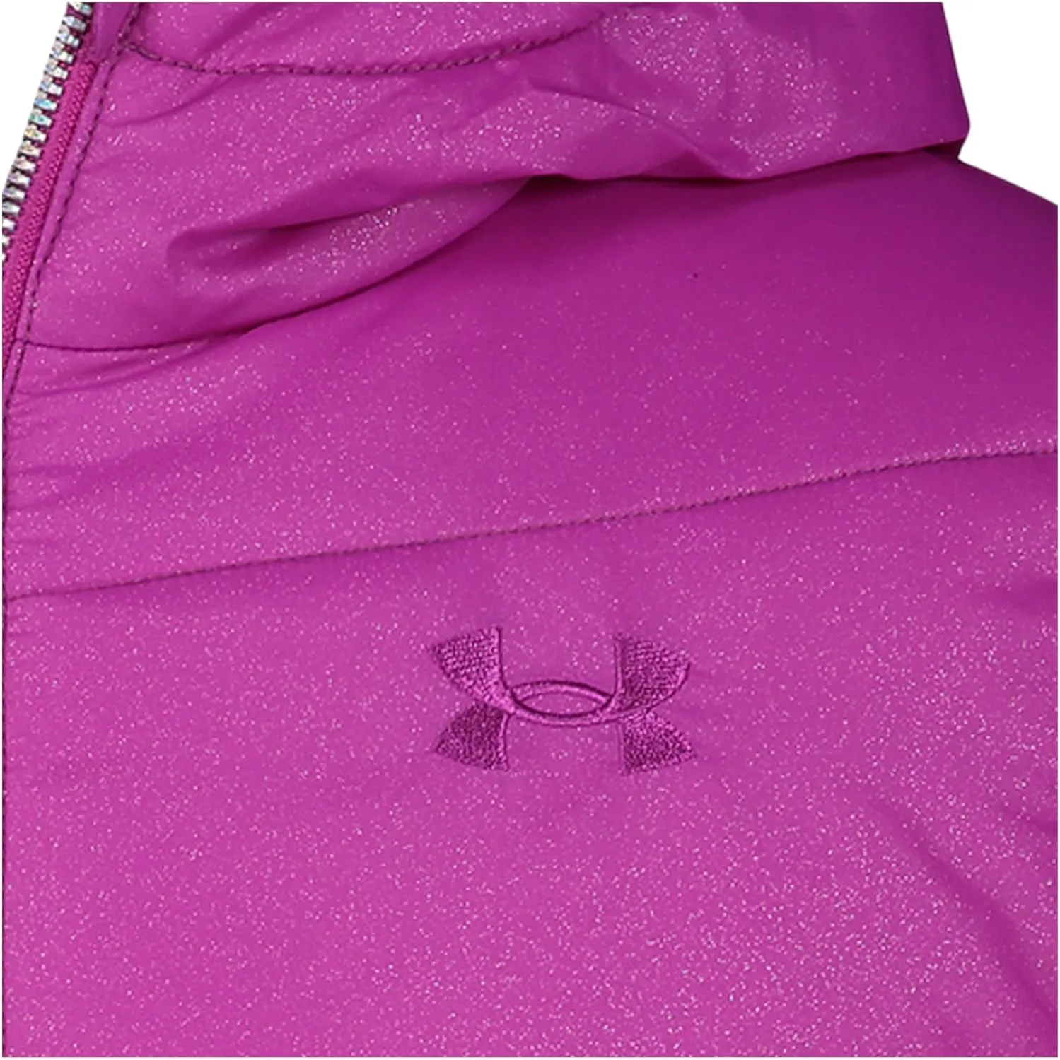 Under Armour Girls' Quilted Puffer Jacket, Front Pockets & Hooded Back, Mid-Weight & Water Repellent