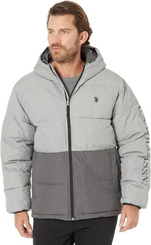 U.S. POLO ASSN. Heather Puffer Jacket Heather Gray LG