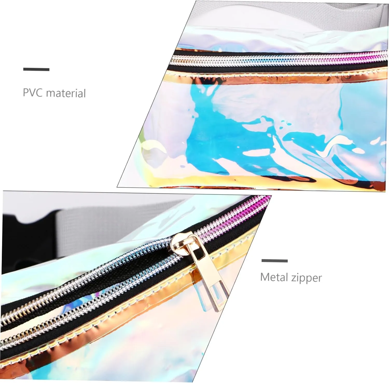 VALICLUD Fashionable Women's Waist Bag Pvc Fanny Pack Zipper Design Cross Body Bag for Girls