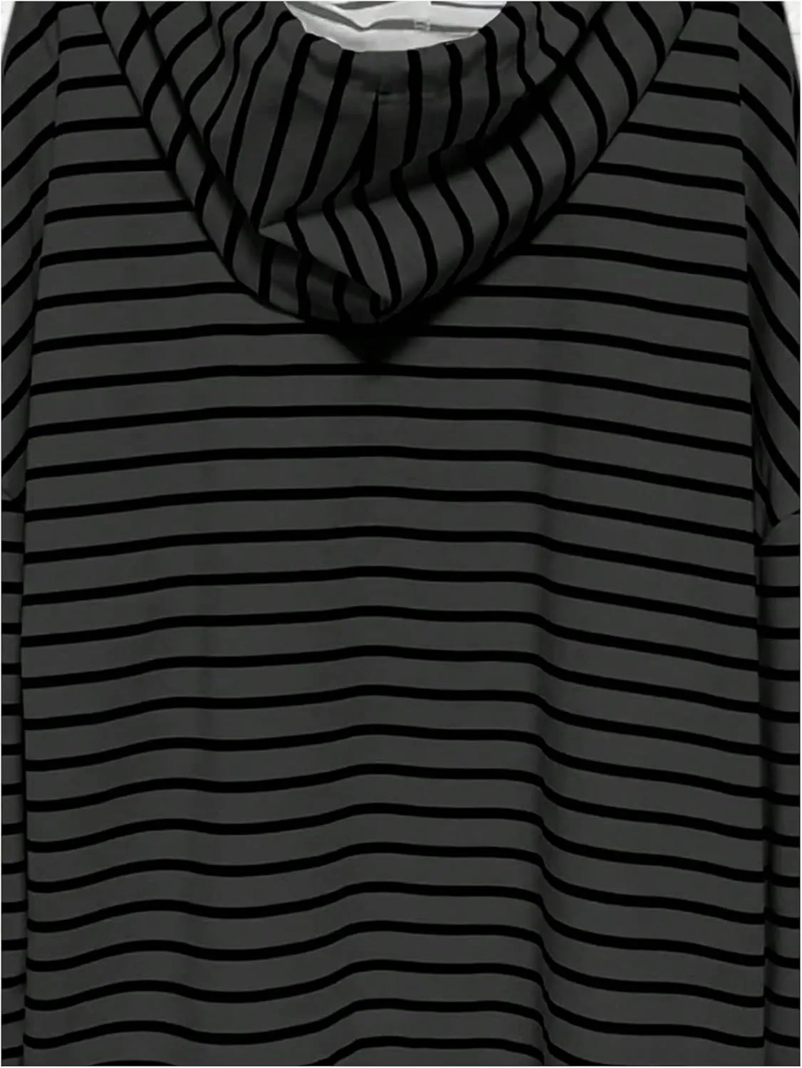 Verdusa Women's Striped Oversized Tshirts High Low Tunic Tops Long Sleeve Drawstring Hoodies