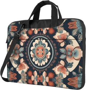 Vintage Mandala Flowers pattern Fashionable and ultra-thin shoulder laptop bag Shockproof soft lining