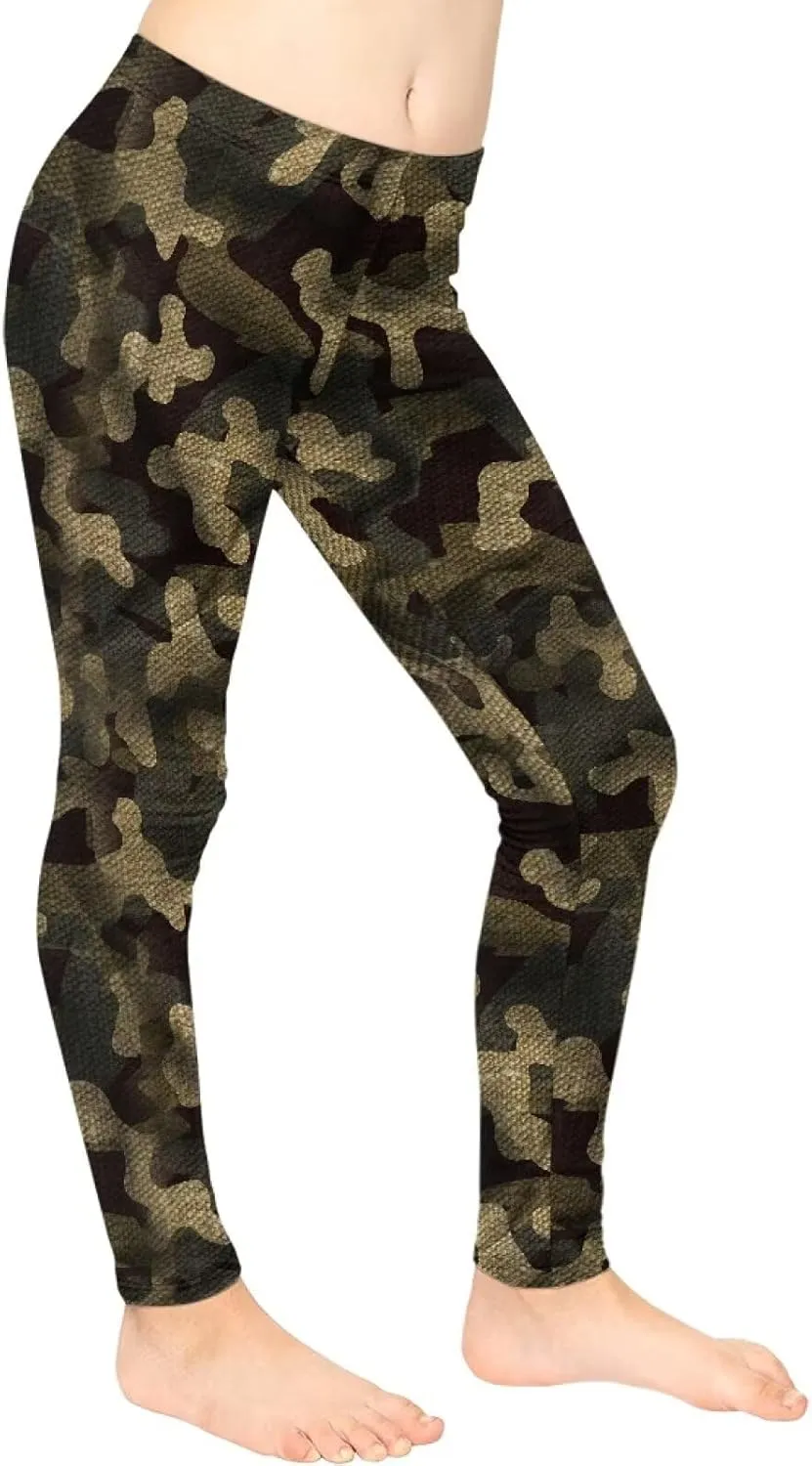 Wanyint Novelty Girls' Yoga Leggings Pants Full Length Athletic Trousers High Waist Tummy Control